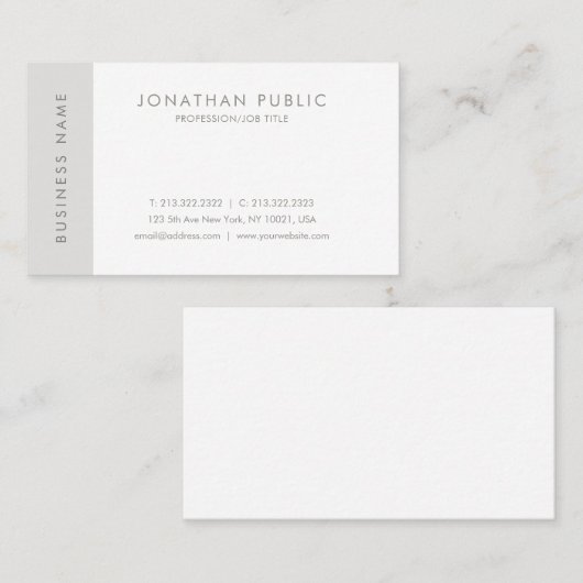 クリエイティブミニマルデザインモダンシンプルプレーントップ 名刺 (正面/裏面)