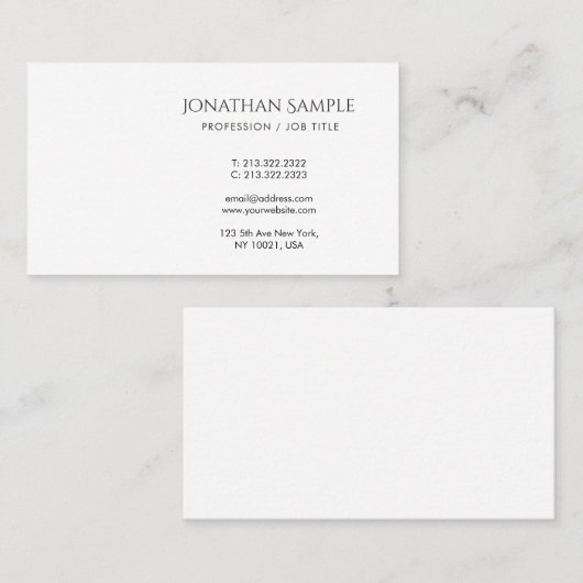 クリエイティブミニマルデザインモダントレンディープレーン 名刺 (正面/裏面)