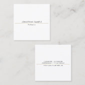 クリエイティブミニマルデザイン金ゴールドプレーントレンディールクセ スクエア名刺 (正面/裏面)