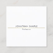 クリエイティブミニマルデザイン金ゴールドプレーントレンディールクセ スクエア名刺 (正面)