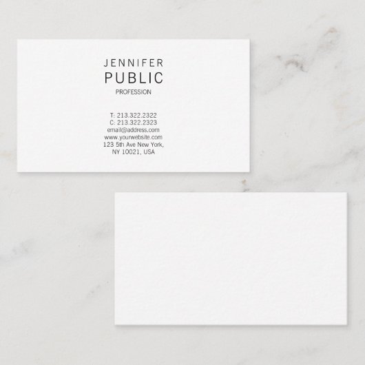 クリエイティブミニマルモダンリストクリーンプロフェッショナル 名刺 (正面/裏面)