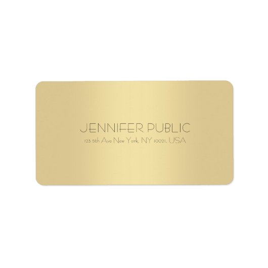 クリエイティブミニマルモダン主義金ゴールドプロフェッショナルプレーン ラベル (正面)