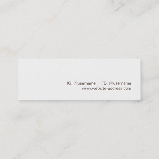 クリエイティブミニマル熟成テクスチャの外観 スキニー名刺 (裏面)