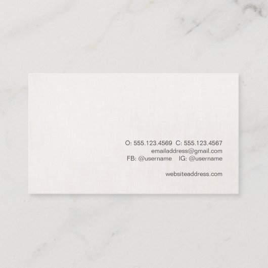 クリエイティブミニマル熟成テクスチャの外観 名刺 (裏面)