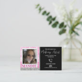 クリエイティブメイクアップヘアラッシュフォトカードQRコード 名刺 (スタンド正面)