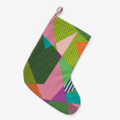 クリエイティブメンフィスフレームモダンデザイン スモールクリスマスストッキング (正面 (吊り時))