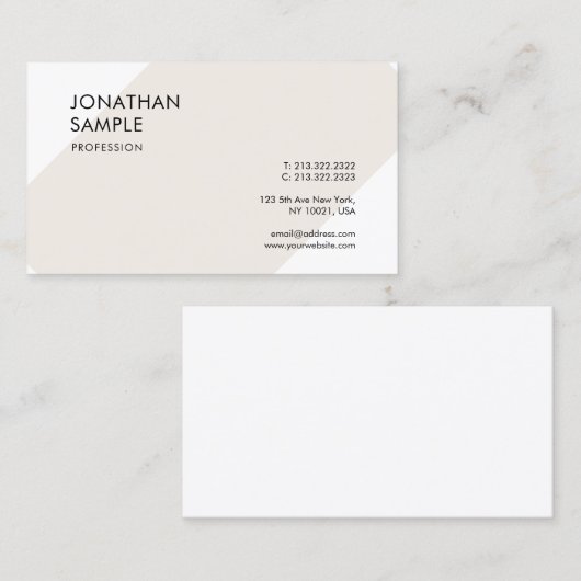 クリエイティブモダンお洒落デザインプレーンプロフェッショナル 名刺 (正面/裏面)