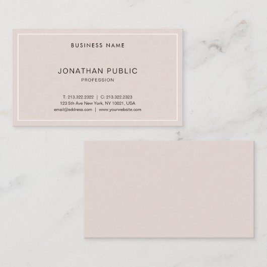 クリエイティブモダンお洒落デザインプロフェッショナルプレーン 名刺 (正面/裏面)