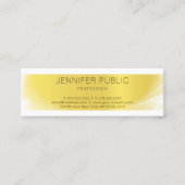 クリエイティブモダンお洒落デザイン金ゴールドトレンディープレーン スキニー名刺 (正面)