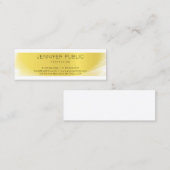 クリエイティブモダンお洒落デザイン金ゴールドトレンディープレーン スキニー名刺 (正面/裏面)