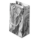 クリエイティブモダンアートブラック&ホワイト スモールペーパーバッグ (裏面アングル)