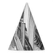 クリエイティブモダンアートブラック&ホワイト パーティーハット (左)