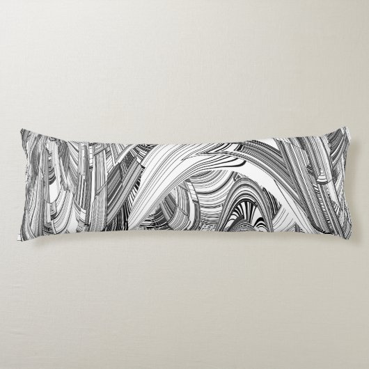 クリエイティブモダンアートブラック&ホワイト ボディピロー (正面)