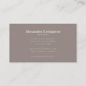 クリエイティブモダンアールデコタウペブラウンプロフェッショナル 名刺 (裏面)