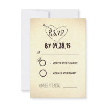 クリエイティブモダンウェディングRSVPカード