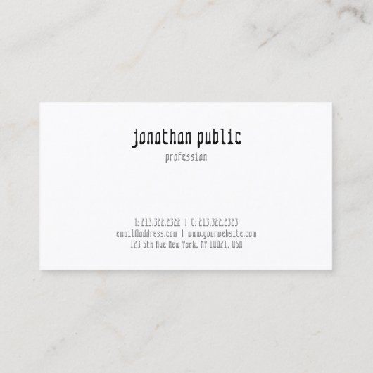 クリエイティブモダンエレガントプロフェッショナルシンプルプレーン 名刺 (裏面)