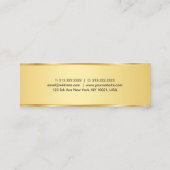 クリエイティブモダンエレガント金ゴールドルックシンプルテンプレート スキニー名刺 (裏面)