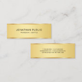 クリエイティブモダンエレガント金ゴールドルックシンプルテンプレート スキニー名刺 (正面/裏面)