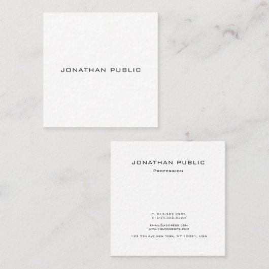 クリエイティブモダングラフィックデザインプロフェッショナルトレンディー スクエア名刺 (正面/裏面)