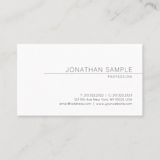 クリエイティブモダンシンプルデザイントレンディープレーン 名刺 (正面)