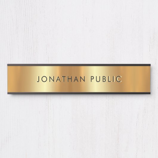 クリエイティブモダンシンプルデザインブラック金ゴールドテンプレート サインプレート (正面)