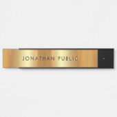 クリエイティブモダンシンプルデザインブラック金ゴールドテンプレート サインプレート (正面)