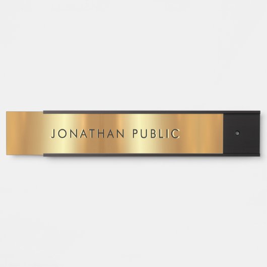 クリエイティブモダンシンプルデザインブラック金ゴールドテンプレート サインプレート (正面)