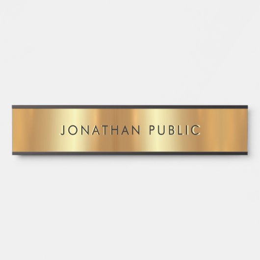 クリエイティブモダンシンプルデザインブラック金ゴールドテンプレート サインプレート (正面)