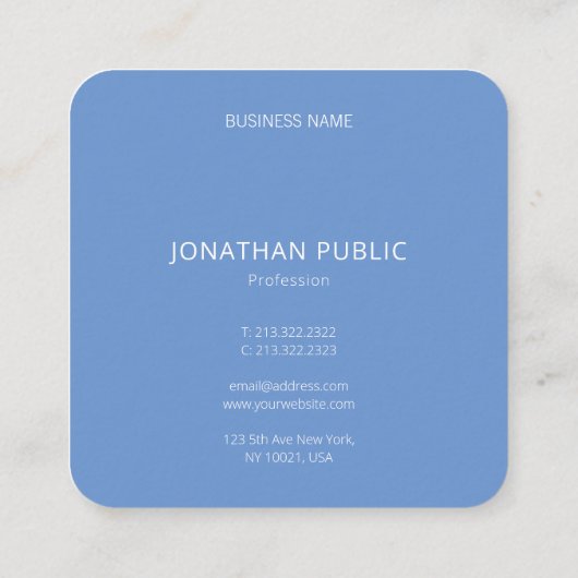 クリエイティブモダンシンプルプロフェッショナルテンプレート スクエア名刺 (裏面)