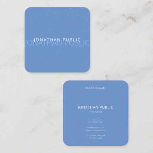 クリエイティブモダンシンプルプロフェッショナルテンプレート スクエア名刺 (正面/裏面)