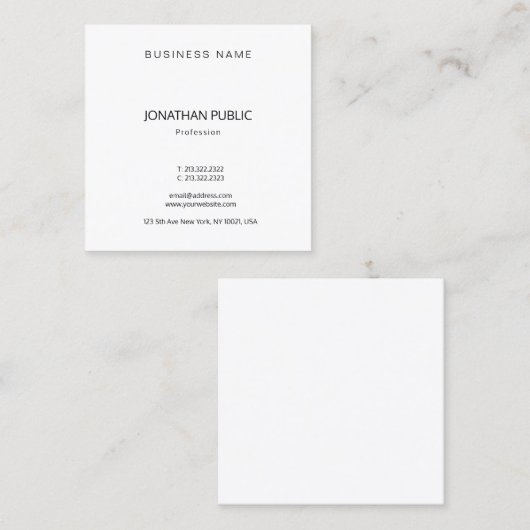 クリエイティブモダンテンプレートプロフェッショナルトレンディールクセ スクエア名刺 (正面/裏面)