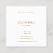 クリエイティブモダンテンプレートモノグラムの金ゴールド スクエア名刺 (裏面)