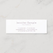 クリエイティブモダンデザインシンプルプレーンプロフェッショナル スキニー名刺 (裏面)