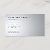 クリエイティブモダンデザインプお洒落ラントレンディー銀 名刺 (裏面)