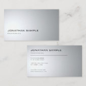 クリエイティブモダンデザインプお洒落ラントレンディー銀 名刺 (正面/裏面)