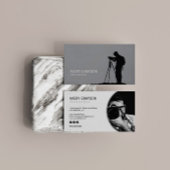 クリエイティブモダンフォトグラファー白とグレー 名刺