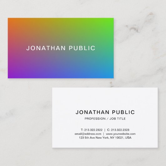 クリエイティブモダンミカラフルミナエレガントリストシンプル 名刺 (正面/裏面)