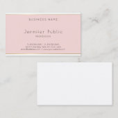 クリエイティブモダンミニマリストピンク金ゴールド白プレーン 名刺 (正面/裏面)