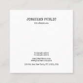 クリエイティブモダンミニマルデザインカッコいいテンプレート スクエア名刺 (裏面)