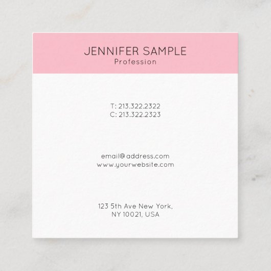 クリエイティブモダンミニマルデザインテンプレート スクエア名刺 (裏面)