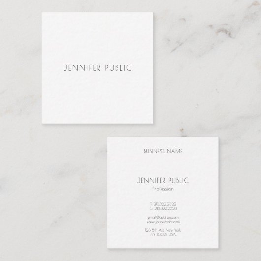 クリエイティブモダンミニマルデザインテンプレート スクエア名刺 (正面/裏面)