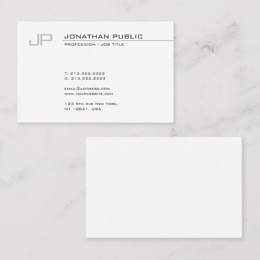 クリエイティブモダンモノグラムカッコいいテンプレートトップ 名刺 (正面/裏面)