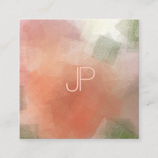 クリエイティブモダンモノグラムラグジュアリーエリートテンプレート スクエア名刺 (正面)