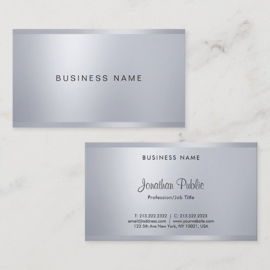 クリエイティブモダン会社会社グラマラス銀 名刺 (正面/裏面)