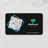 クリエイティブモダン医療サービスブラック 名刺 (裏面)