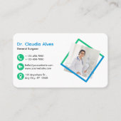 クリエイティブモダン医療サービスホワイト 名刺 (正面)