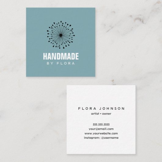 クリエイティブモダン手作りスクエアビジネスカード スクエア名刺 (正面/裏面)