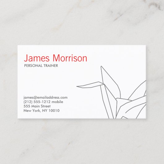 クリエイティブモダン折り鶴 名刺 (正面)
