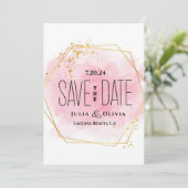 クリエイティブモダン水の色日付を保存 セーブザデート (スタンド正面)