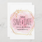 クリエイティブモダン水の色日付を保存 セーブザデート (正面/裏面)